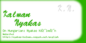 kalman nyakas business card